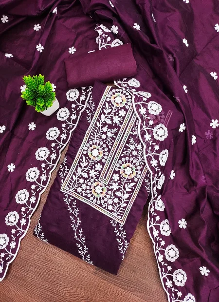 Cp 9101 Chanderi Cotton Designer Dress Material Wholesale In India