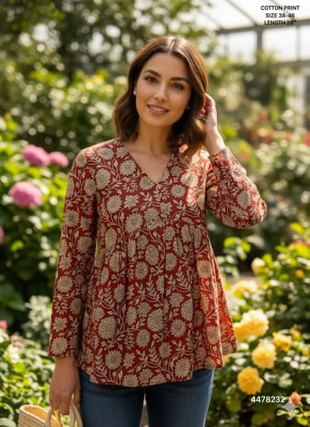 Naisha K 323 Vol 2 Cotton Print Casual Wear Short Top Exporters In India