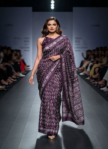 Sf Ikkat Japan Satin Ikkat Printed Premium Saree Wholesale Shop In Surat
