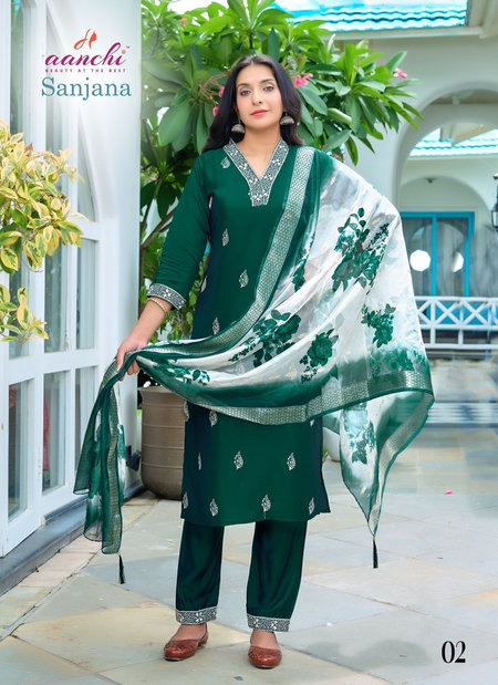 Sanjana By Aanchi Rangila Silk Kurti With Bottom Dupatta Exporters In India
