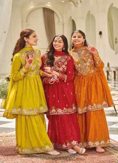 Lashkara By Eba Chinon Embroidery Readymade Suit Wholesale Market In Surat
