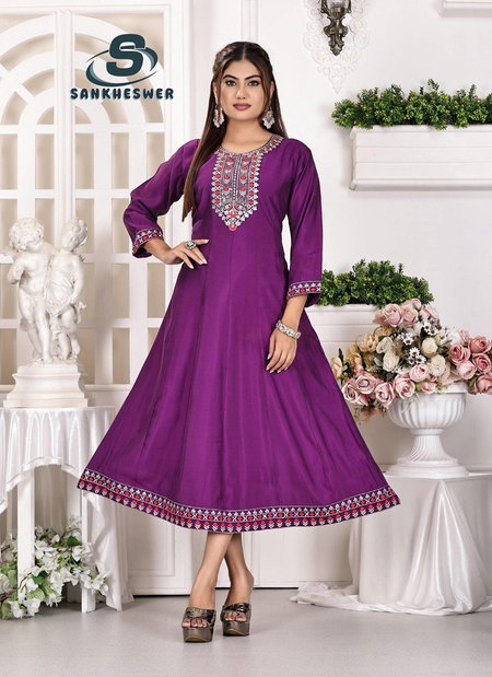 Anarkali Vol 1 By Sankheswer Roman Silk Anarkali Kurtis Suppliers In India
