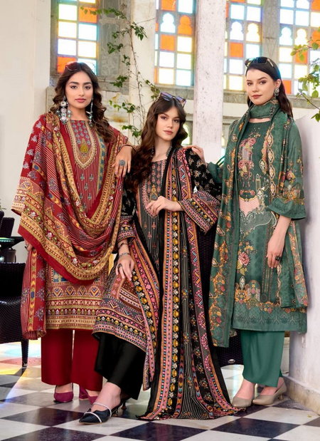 Amina by Zulfat Woollen Pashmina Printed Dress Material Wholesale Market In Surat
