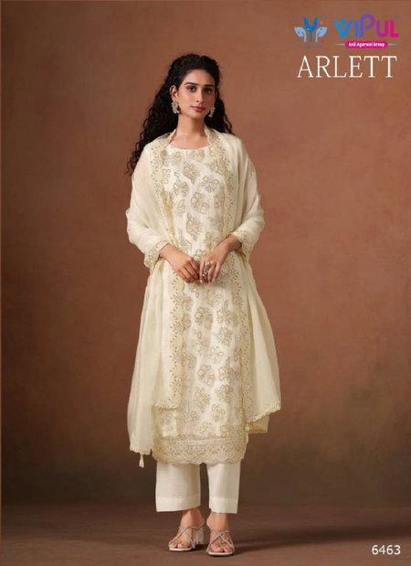Arlett By Vipul Lavender Organza Embroidery Designer Salwar Suits Exporters In India