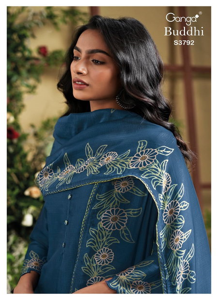 Buddhi 3792 By Ganga Satin Silk Designer Salwar Suits Wholesalers In Surat