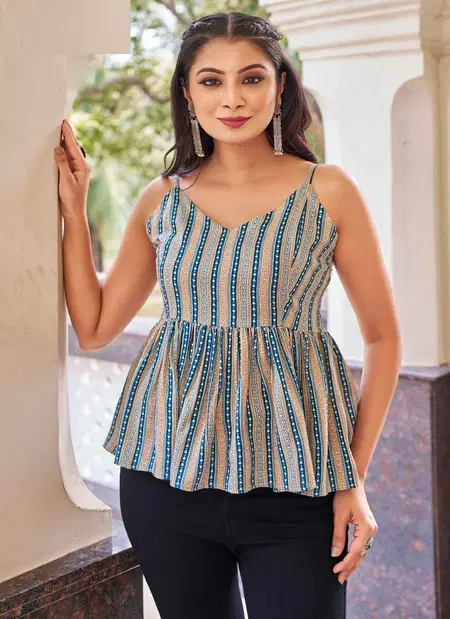 Ctz Mahasri Rayon Printed Fancy Top Collection Wholesale Market In Surat