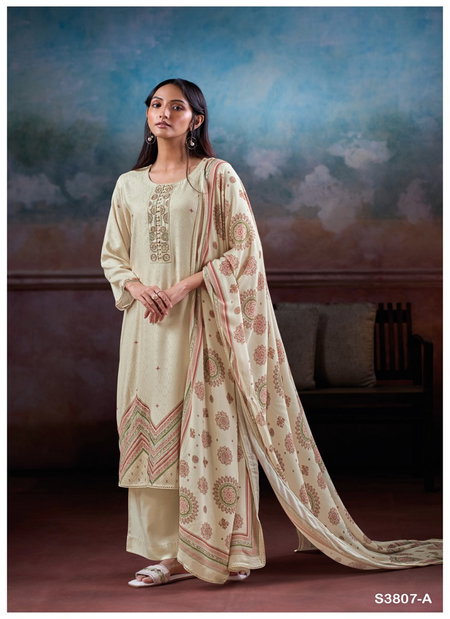Dionika 3807 By Ganga Pure Wool Pashmina Dress Material Orders In India