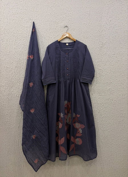 Naisha K 351 Silly Cotton Embroidery Work Kurti With Pant And Dupatta Wholesale Market Surat