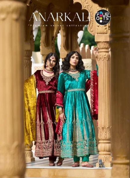 Anarkali By Fourdots Makhmali Velvet Surat Designer Salwar Suits Wholesale Market