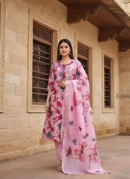 Naisha K 354 Vetican Print Work Kurti With Pant And Dupatta Wholesalers In Delhi