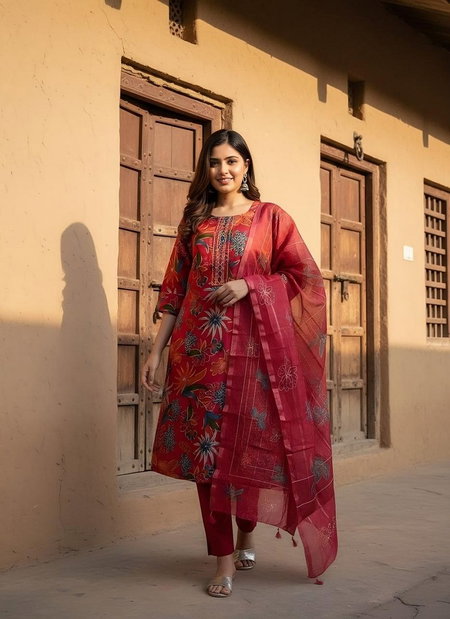 Naisha K 354 Vol 3 Vetican Print Work Kurti With Pant And Dupatta Wholesale Market Surat