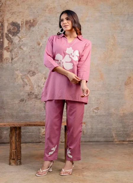 Naisha K 356 Cotton Silli Embroidered Hand Work Co Ord Set Wholesalers In Delhi