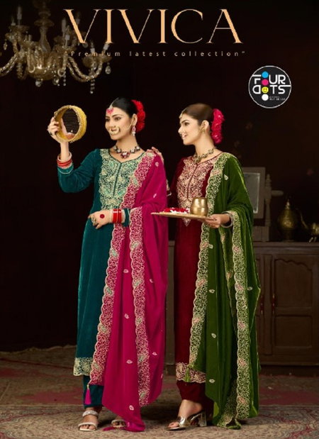 Vivica By Four Dots Velvet Wholesale Designer Salwar Suits Suppliers In Mumbai