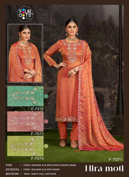 Hira Moti By Fourdots Jacquard Silk Designer Salwar Suits Suppliers In India