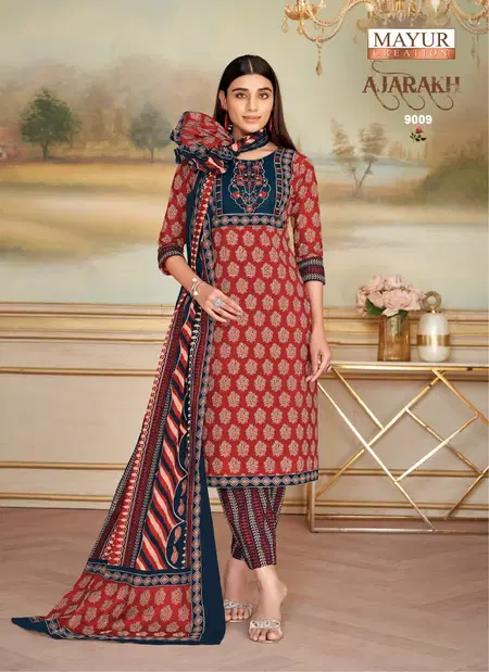 Ajarakh Vol 9 By Mayur Cotton Printed Kurti With Bottom Dupatta Orders In India
