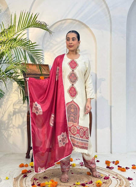Naisha K 364 Shimmer Georgette Kurti With Pant Dupatta Wholesale Market In Surat With Price