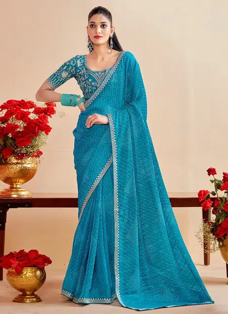 Csn A89 Bandhani Embroidery Silk Surat Saree Wholesale Market
