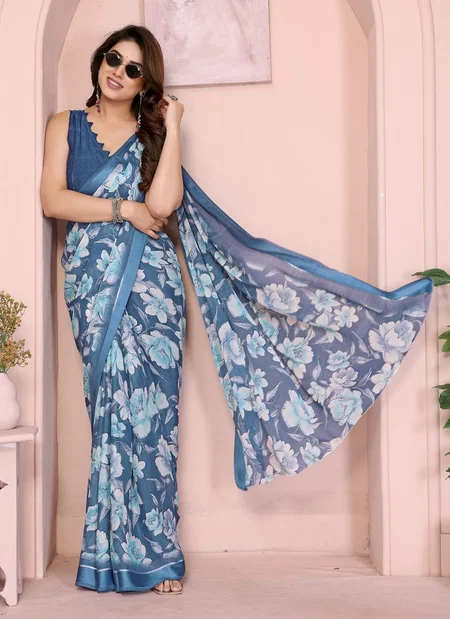 Csn Gopi Satin Printed Bright Beautiful Online Daily Wear Saree Wholesale
