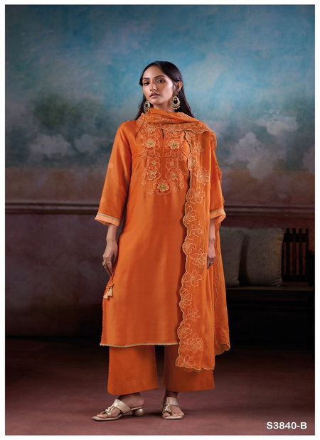 Jaelina 3840 By Ganga Bemberg Silk Designer Salwar Suits Wholesalers In Surat
