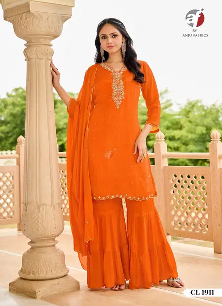 CL 1911 By Af Chinon Chiffon Kurti With Bottom Dupatta Wholesale Market In Surat
