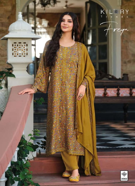Freya By Kilory Viscose Pashmina Printed Dress Material Wholesalers In Surat