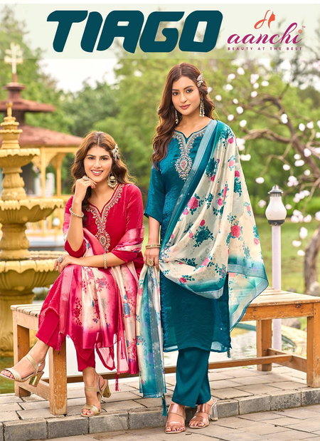 Tiago By Aanchi Fandy Kurti With Bottom Dupatta Wholesale Price in Surat