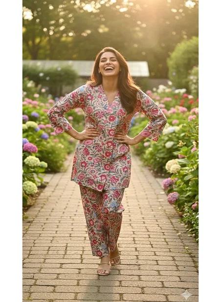 Naisha K 383 Cotton Printed Light Work Casual Wear Co Ord Set Wholesale Suppliers In Mumbai