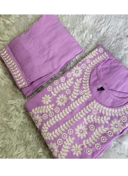 Naisha K 386 Rayon Chikankari Casual Wear Top And Bottom Wholesale Online