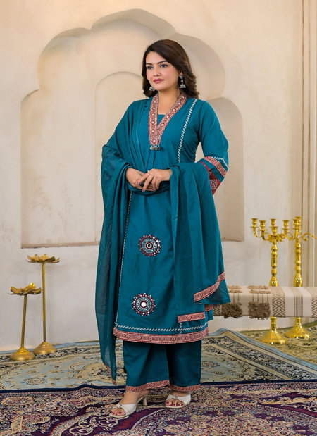 Naisha K 387 Cotton Casual And Stylish Wear Kurti With Pant Dupatta Best Wholesale Shop In Surat