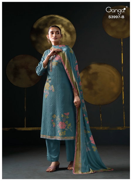 Pariniti 3997 By Ganga Pashmina Surat Dress Material Wholesale Market

