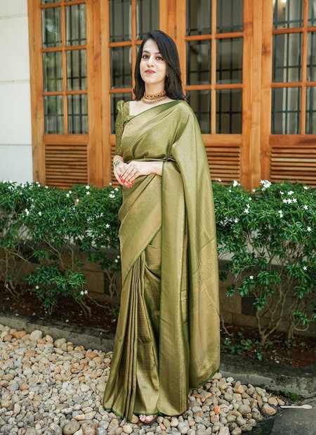 Soft Silk 4074 Lichi Soft Silk Festival Wear Jacquard Work Wholesale Saree In India
