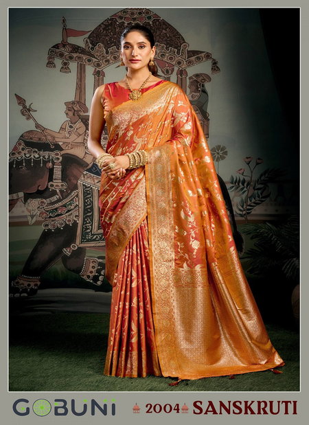 Sanskruti By Gobuni Premium Soft Silk With Zhallar Saree Exporters In India