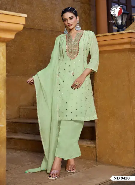 ND 9420 By Af Mul Chanderi Wholesale Readymade Suits Suppliers In Mumbai
