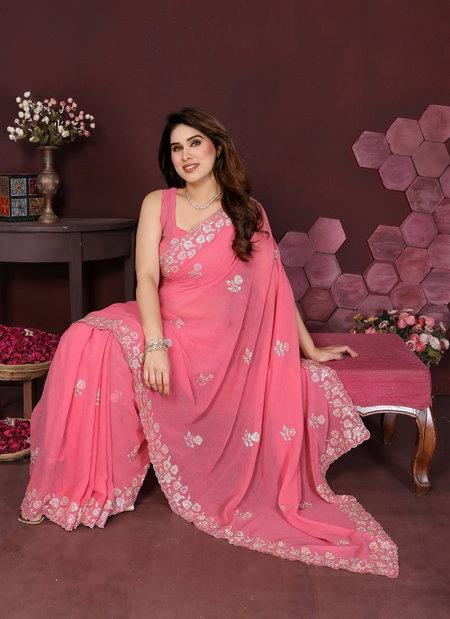 Gc Soft Soft Georgette Silk Embroidery Wholesale Sarees Suppliers In Mumbai
