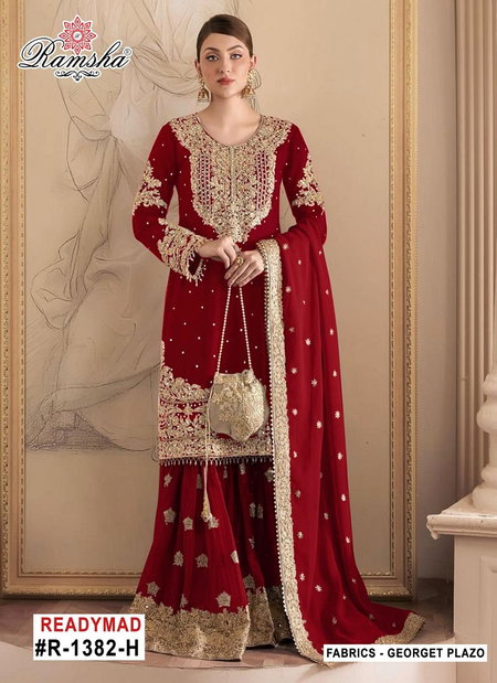 Ramsha R 1382 E To H Georgette Pakistani Salwar Suits Wholesale Shop In Surat