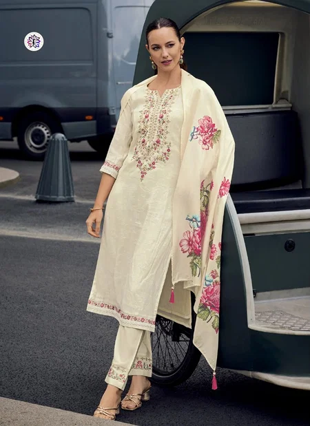 KF 4078 Kalaai Viscose Jacquard Kurti With Bottom Dupatta Exporters In India
