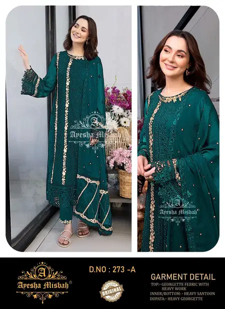 Ayesha Misbah 273 A To F Georgette Online Pakistani Salwar Suits Wholesale
