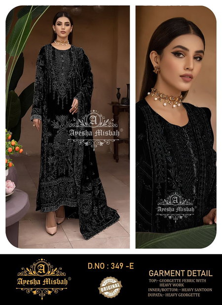 Ayesha Misbah 349 A To F Georgette Pakistani Salwar Suits Wholesale Price In Surat
