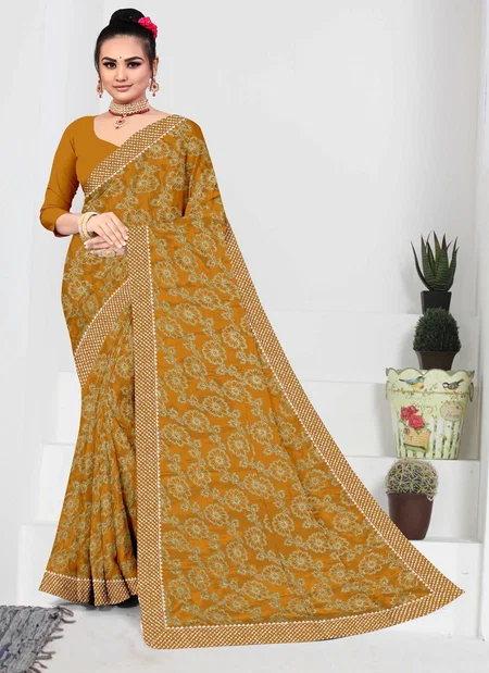 Ronisha 37 Chinon Printed Daily Wear Saree Wholesale Price In Surat