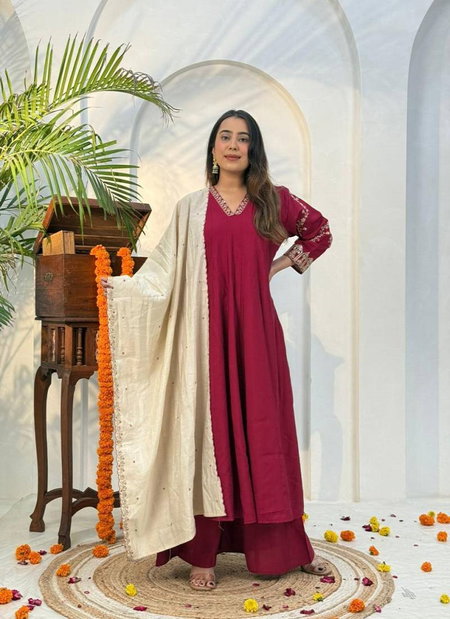 Naisha K 417 Roman Ghera Work Kurti With Plazzo Dupatta Suppliers In India
