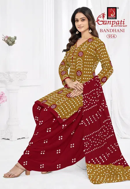 Bandhani Vol 9 By Ganpati Cotton Printed Bandhej Dress Material Orders In India
