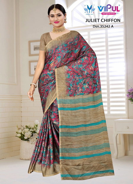 Juliet Chiffon 35242 A To D By Vipul Chiffon Printed Saree Bulk Orders In India