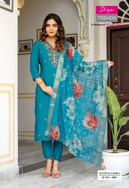 Festival Look Vol 1 By Diya Trends Kurti With Bottom Dupatta Orders In India