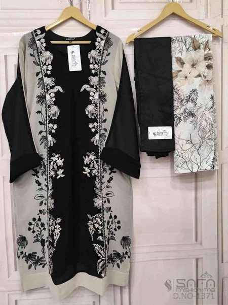 Safa Fashion 1371 Tunic Georgette Kurti With Bottom Dupatta Wholesale Price In Surat
