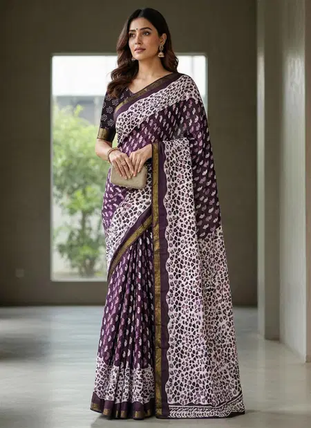 Df Jasud Q Modal Cotton Printed Beautiful Saree Wholesalers In Delhi
