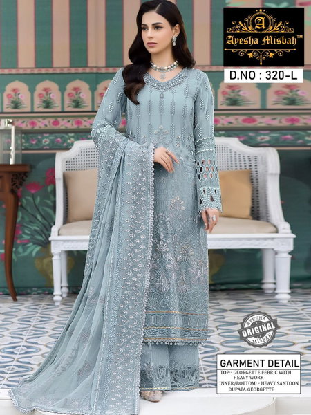 Ayesha Misbah 320 G To L Georgette Pakistani Salwar Suits Exporters In India