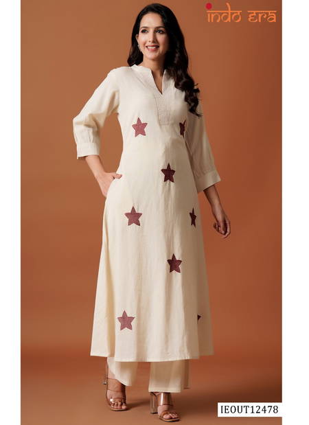 Indo Era 2584 Cotton Floral Embroidered Thread Worked Kurti With Bottom Wholesalers In Delhi