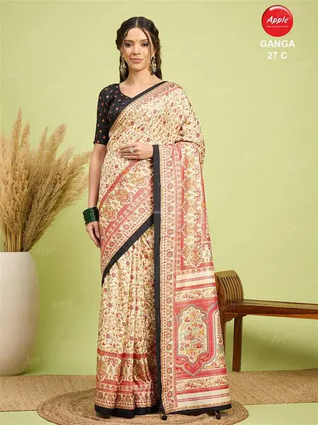 Ganga 27 By Apple Silk Blend Digital Printed Saree Wholesale Shop In Surat