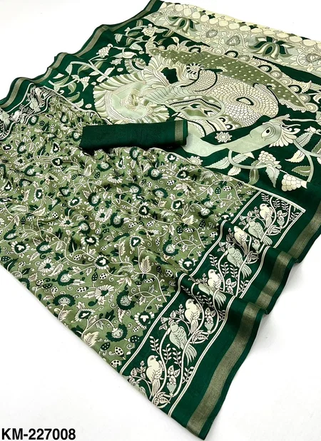 Rajyog Kashmira Mulmul Soft Cotton Kalamkari Zari Printed Saree Exporters In India