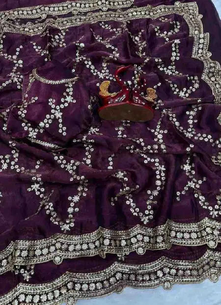 Kc 2072 Soft Space Silk Beautiful Sequence Embroidery Worked Saree Wholesale Price In Surat